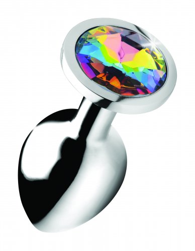 פלאג אנאלי ממתכת גודל Xr Brands - Rainbow prism anal plug -M