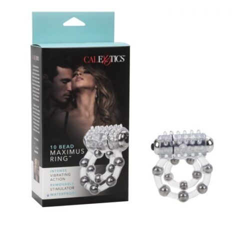 טבעת רטט כפולה איכותית עם 10 מגנטים לשיפור זרימת הדם - Maximus 10 Stroke Beads Vibrating