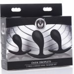 סט פלאגים להרחבה אנאלית מסיליקון  XR Brands - Dark Droplets 3 Piece Curved Silicone Anal Trainer Set